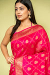 Rani Banarasi Silk Saree With Unstitched Blouse