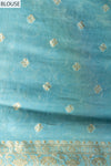 Mint Green Khaddi Georgette Saree With Unstitched Blouse