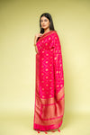 Rani Banarasi Silk Saree With Unstitched Blouse