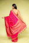 Rani Banarasi Silk Saree With Unstitched Blouse