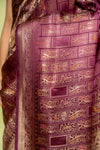 Garnet Banarasi Silk Saree With Unstitched Blouse