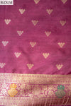 Garnet Banarasi Silk Saree With Unstitched Blouse