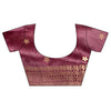 Garnet Banarasi Silk Saree With Unstitched Blouse
