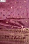 Garnet Banarasi Silk Saree With Unstitched Blouse