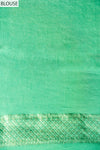 Mint Green Khaddi Georgette Saree With Unstitched Blouse
