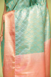 Tea Green Banarasi Silk Saree With Unstitched Blouse