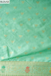 Mint Green Banarasi Silk Saree With Unstitched Blouse