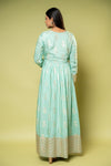 Tea Green Dola Floor Length Readymade Suit With Chiffon Dupatta