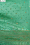Mint Green Banarasi Silk Saree With Unstitched Blouse