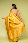 Mustard Banarasi Silk Saree With Unstitched Blouse