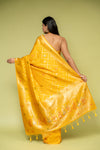 Mustard Banarasi Silk Saree With Unstitched Blouse