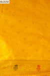 Mustard Banarasi Silk Saree With Unstitched Blouse