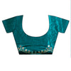 Rama Organza Embroidered Saree With Unstitched Blouse