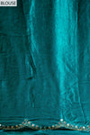 Rama Organza Embroidered Saree With Unstitched Blouse