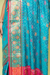 Rama Banarasi Silk Saree With Unstitched Blouse