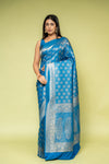 Peacock Banarasi Silk Saree With Unstitched Blouse
