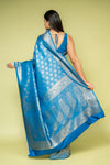 Peacock Banarasi Silk Saree With Unstitched Blouse