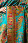 Rama Banarasi Silk Saree With Unstitched Blouse