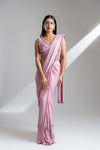 Gajari Lycra Pre-Draped Designer Saree With Readymade Blouse