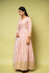 Pink Dola Floor Length Readymade Suit With Chiffon Dupatta