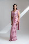 Gajari Lycra Pre-Draped Designer Saree With Readymade Blouse