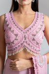 Gajari Lycra Pre-Draped Designer Saree With Readymade Blouse