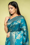 Peacock Banarasi Silk Saree With Unstitched Blouse