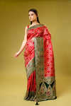 Rani Banarasi Silk Saree With Unstitched Blouse