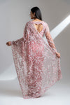 Gajari Net Embroidered Saree With Readymade Blouse