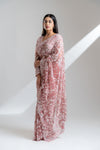 Gajari Net Embroidered Saree With Readymade Blouse