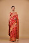 Rani Gajji Silk Banarasi Woven Zari Saree With Unstitched Blouse