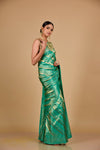 Z-Green South Indian Silk Saree With Unstitched Blouse (Ft:-Anjan Prasad)