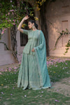 Sea Green Georgette Readymade Lehenga Set With Georgette Dupatta