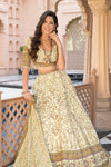 Effortlessly Beautyful Off White Crepe Lehenga Set And Crepe Dupatta With Readymade Blouse