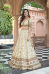 Effortlessly Beautyful Off White Crepe Lehenga Set And Crepe Dupatta With Readymade Blouse