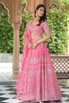 Timeless Elegance Rani Raw Silk Lehenga Set And Net Dupatta With Readymade Blouse