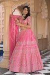 Timeless Elegance Rani Raw Silk Lehenga Set And Net Dupatta With Readymade Blouse
