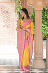 Raw Elegance Mustard Rani Khaddi Georgette Saree With Unstitched Blouse