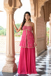 Timeless Elegance Rani Tussar Georgette Readymade Suit And Sharara With Net Dupatta