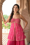 Timeless Elegance Rani Tussar Georgette Readymade Suit And Sharara With Net Dupatta