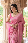 Glow Different Gajari Khaddi Georgette Saree With Unstitched Blouse