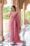 Glow Different Gajari Khaddi Georgette Saree With Unstitched Blouse