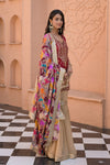 Heritage Heirloom Maroon Tussar Dola Readymade Suit And Sharara With Organza Dupatta