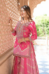 Timeless Elegance Rani Silk Readymade Suit And Sharara With Net Dupatta