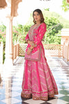 Timeless Elegance Rani Silk Readymade Suit And Sharara With Net Dupatta