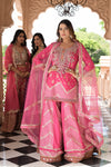 Timeless Elegance Rani Silk Readymade Suit And Sharara With Net Dupatta