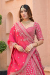 Timeless Elegance Rani Shimmer Lehenga Set And Net - Georgette Dupatta With Readymade Blouse