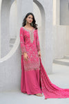 Timeless Elegance Rani Gajari Tusser Readymade Suit And Sharara With Organza Dupatta