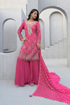 Timeless Elegance Rani Gajari Tusser Readymade Suit And Sharara With Organza Dupatta