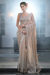 Tussar Net Embroidered Saree With Readymade Blouse